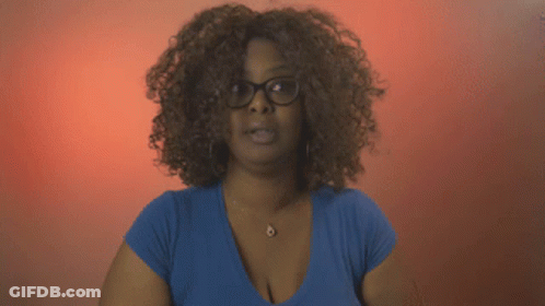 Woman In Glasses And Blue Shirt Saying Gross GIF