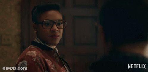 Woman In Glasses And Floral Sweater Says Look Netflix GIF
