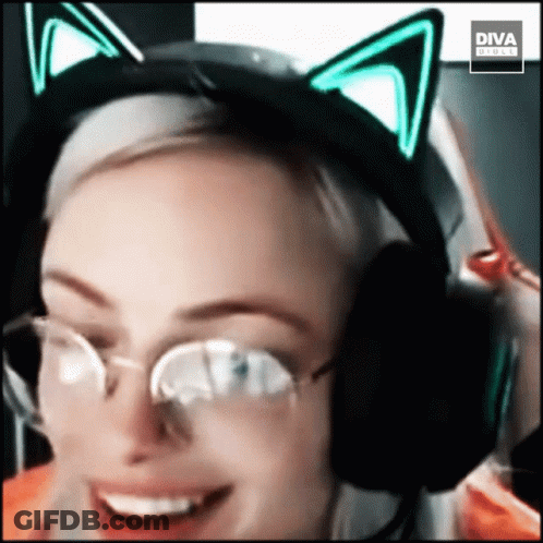 Woman In Glasses And Headphones Diva GIF