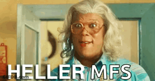 Woman In Glasses Blue Shirt Says Heller Mfs GIF