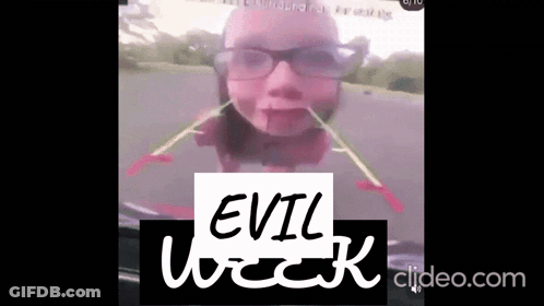 Woman In Glasses Driving Car With Evil Wreck Sign GIF