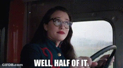 Woman In Glasses Driving Says Well Half Of It GIF