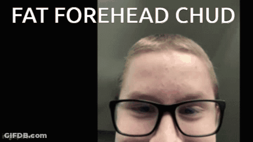 Woman In Glasses Fat Forehead Chud GIF