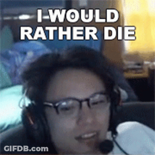 Woman In Glasses Headphones I Would Rather Die GIF