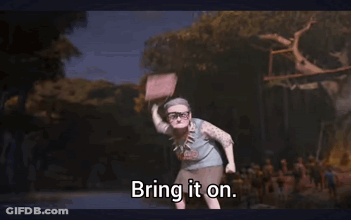 Woman In Glasses Screaming Bring It On GIF