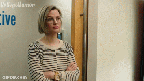 Woman In Glasses Striped Shirt College Humor GIF
