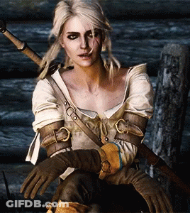 Woman In Gloves On Horse With Sword GIF
