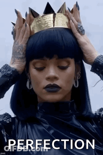 Woman In Gold Crown Saying Perfection GIF