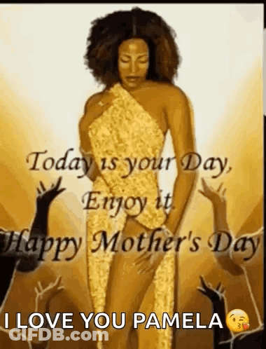 Woman In Gold Dress Standing GIF