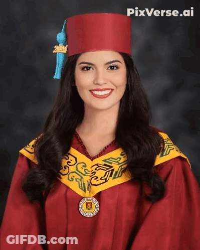 Woman In Graduation Cap And Gown 2014 GIF
