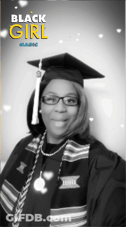 Woman In Graduation Cap And Gown Black Girl Magic GIF