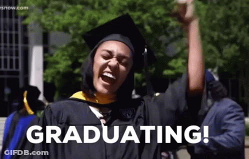 Woman In Graduation Cap And Gown Celebrating GIF