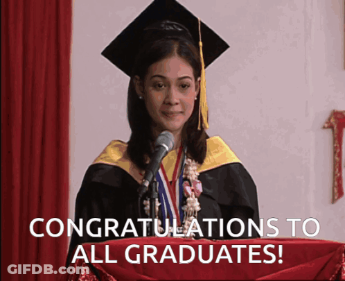 Woman In Graduation Cap And Gown Congratulating GIF