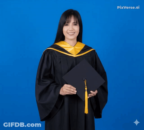 Woman In Graduation Cap And Gown Pixverse GIF