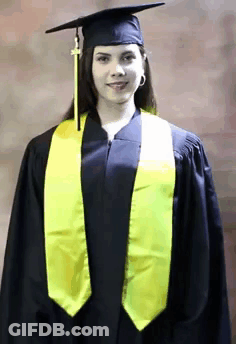 Woman In Graduation Cap And Gown GIF