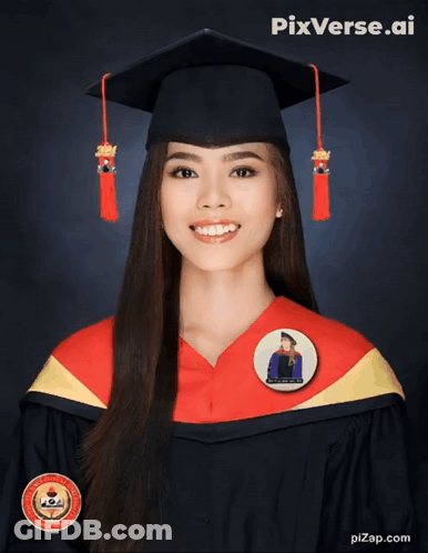Woman In Graduation Cap And Gown GIF