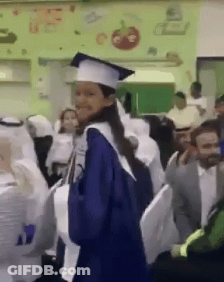 Woman In Graduation Cap And Gown GIF