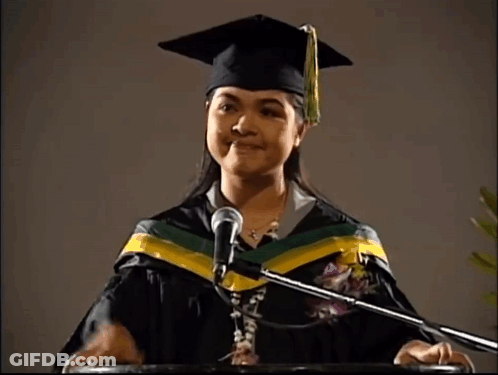 Woman In Graduation Cap Giving Speech GIF