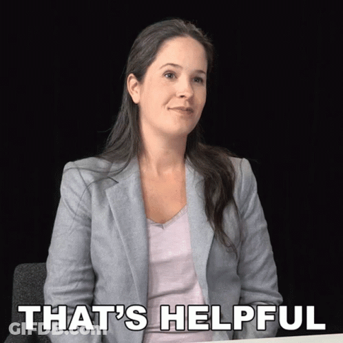 Woman In Gray Jacket Says That's Helpful GIF