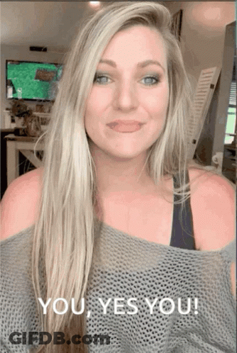 Woman In Gray Sweater Saying You Yes You GIF