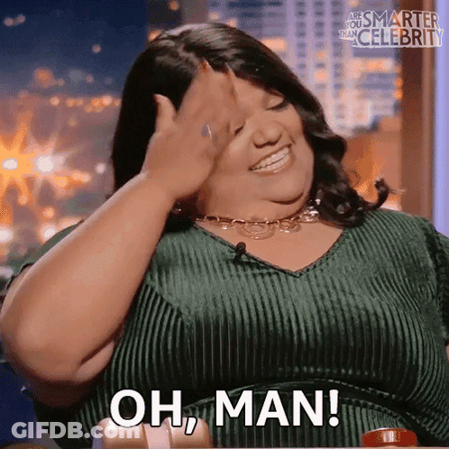 Woman In Green Dress Covering Face Saying Oh Man GIF