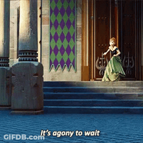 Woman In Green Dress It's Agony To Wait GIF