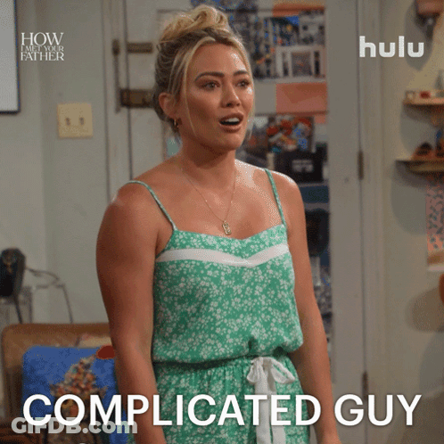 Woman In Green Dress Saying Complicated Guy GIF