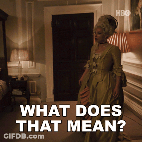 Woman In Green Dress Saying What Does That Mean GIF
