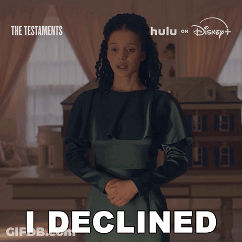 Woman In Green Dress Says I Declined Disney Poster GIF