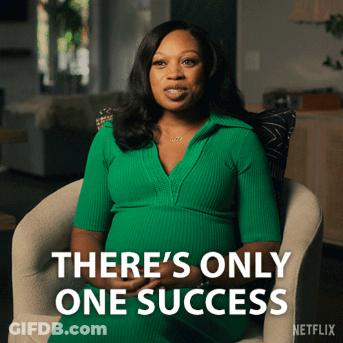 Woman In Green Dress With There's Only One Success GIF