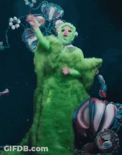 Woman In Green Fur Coat GIF