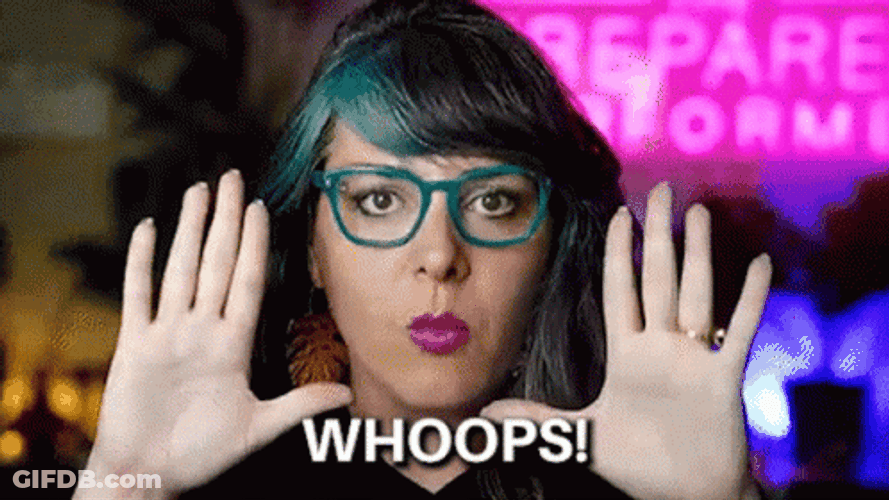 Woman In Green Glasses Whoops GIF