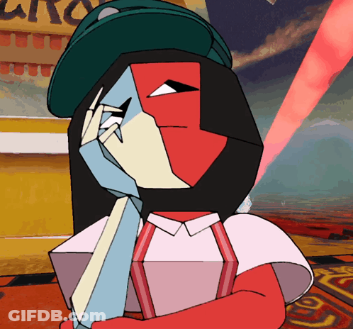 Woman In Green Hat And White Top GIF