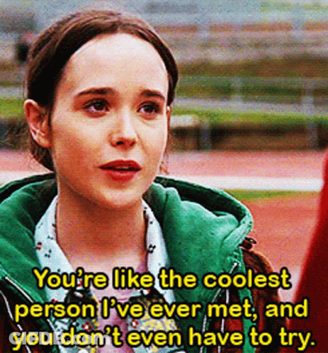Woman In Green Jacket Says You're Like The Coolest Person GIF