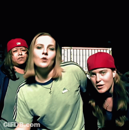 Woman In Green Shirt And Red Hat With Letter C GIF