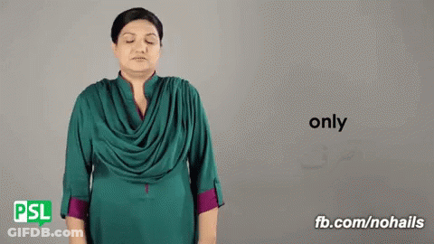 Woman In Green Shirt Eyes Closed Saying Only GIF