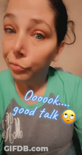 Woman In Green Shirt Good Talk GIF