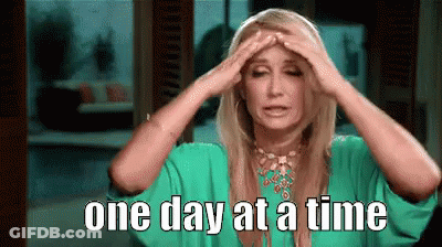 Woman In Green Shirt Holding Head One Day At A Time GIF