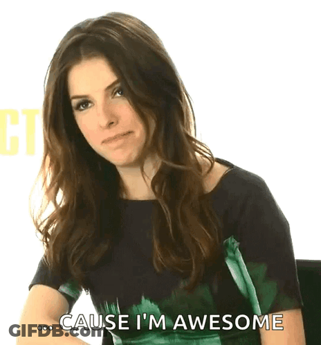Woman In Green Shirt Saying Cause I'm Awesome GIF