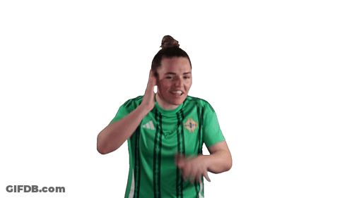 Woman In Green Shirt Saying Ireland GIF