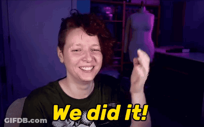 Woman In Green Shirt Saying We Did It GIF