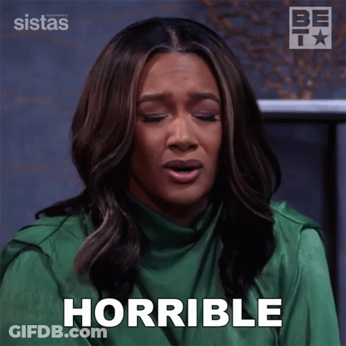 Woman In Green Shirt Says Horrible GIF