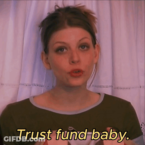 Woman In Green Shirt Says Trust Fund Baby GIF