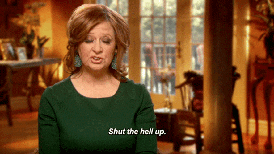 Woman In Green Shut Up Baby I Know It GIF