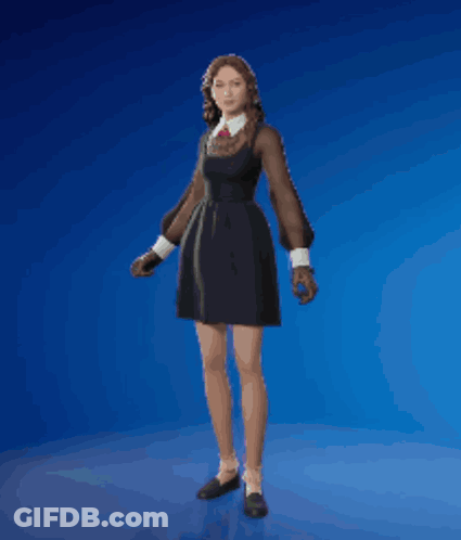Woman In Green Skirt And Black Shoes GIF