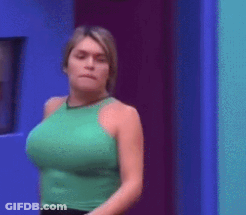 Woman In Green Tank Top GIF