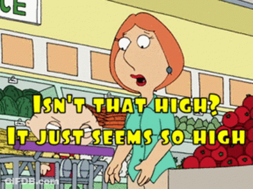 Woman In Grocery Store Isn't That High It Just Seems So High GIF
