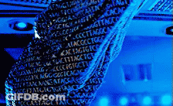 Woman In Hallway With Beaker And Book GIF