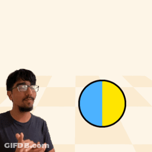Woman In Hat And Red Jacket With Yellow Heart Saying BG GIF