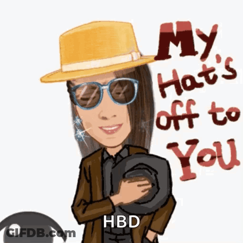 Woman In Hat And Sunglasses My Hat's Off To You GIF